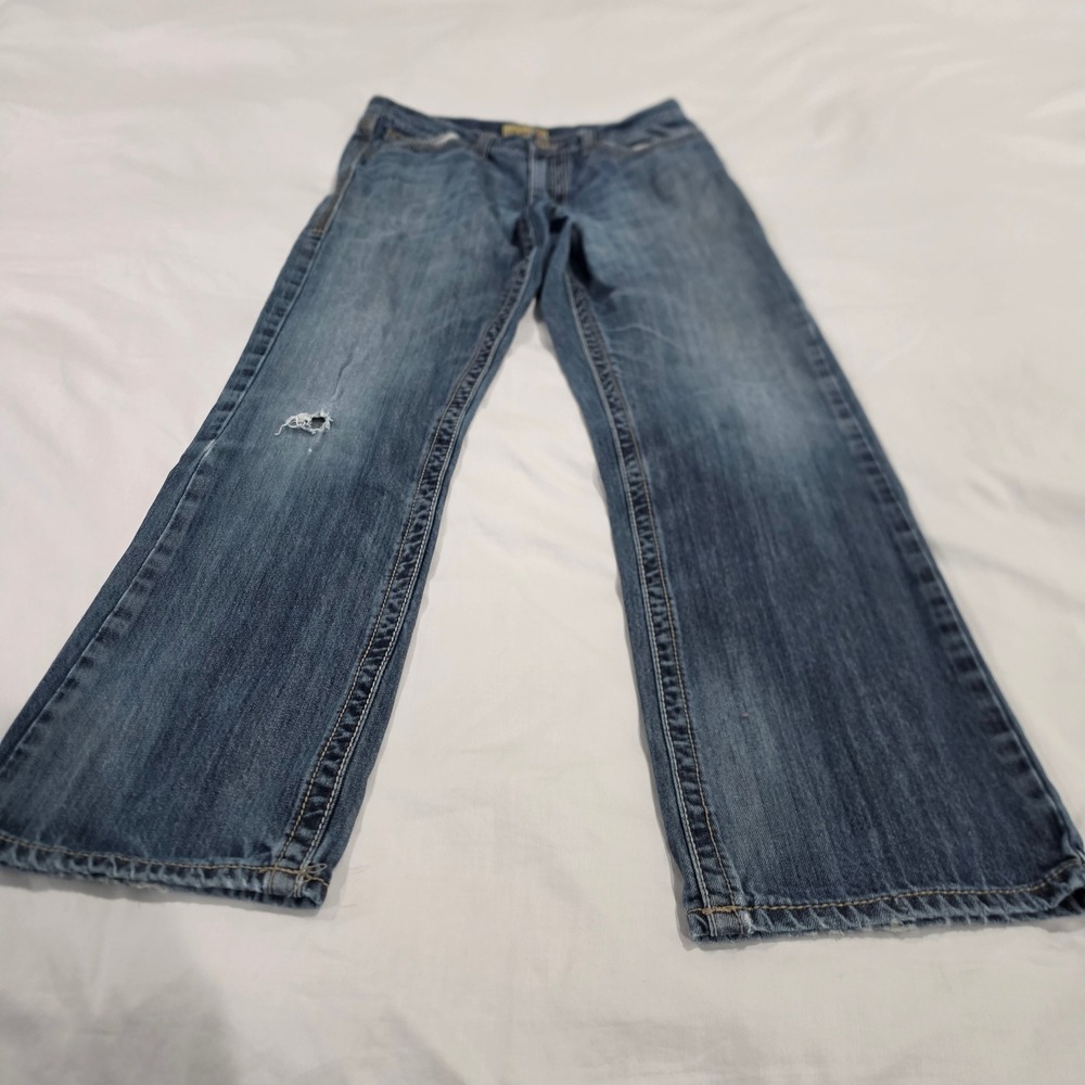 Wrangler 20X Straight Leg Jeans Mens 31x30 Blue Medium Wash Good Distressed